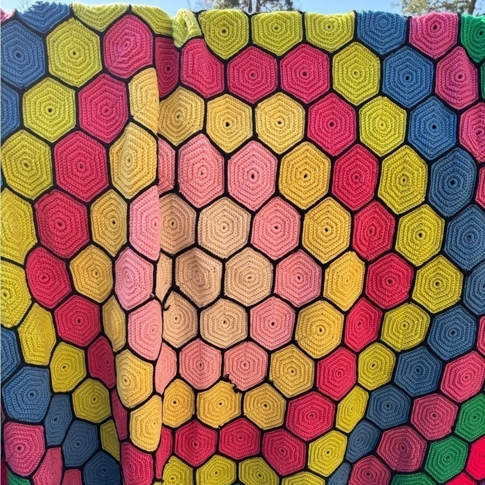 Crochet Hexagon colorful Blanket